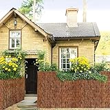 Schilfrohrmatte, Bambuszaun 30 60 90 120 150 180 cm Hoch Natürlicher Bambusmatte Sichtschutzzaun...