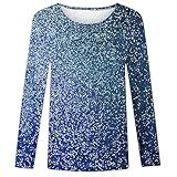 Langarm Mädchen Pailletten Bedruckter Pullover Kinder Rundhals Shirt Einfarbig Langärmeliges...