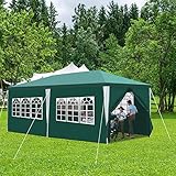 Fiqops Pavillon 3x6m Wasserdicht Stabil Partyzelt Hochwertiges PE Plane Festzelt UV-Resistent...