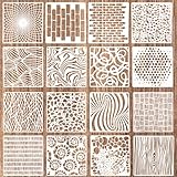 cobee Textilgestaltung Schablonen, 16 Stück Wandgestaltung Malen Wiederverwendbare Zeichenschablone...