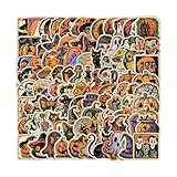 Setauoo Vintage-Halloween-Aufkleber, wasserdicht, Vintage-Halloween-Aufkleber, Horror, saisonale...