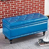 Moderne getuftete Ottoman-Bank, rechteckig, Schuhtruhe, Kunstleder, Eingangsbereich, Fußstütze,...