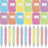 KEASKELL Mini-Notizbuch mit 24 Kugelschreibern in Regenbogenfarben, 7,9 x 12,4 cm, Hardcover, 16...