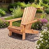Ptsuker Adirondack-Stuhl, Klappstuhl aus Holz, wetterbeständig, Akazienholz, faltbare...