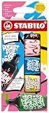 STABILO - Textmarker & Marker - BOSS MINI by Snooze One - 5er Pack - pink, blau, gelb, grün &...