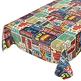 Wachstuchtischdecke abwaschbar Garten Tischdecke Wachstuch Rund Oval Eckig Indoor Outdoor Retro Cafe...