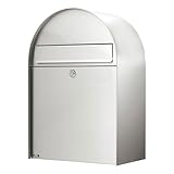 Burg-Wächter Briefkasten Edelstahl mit Öffnungsstopp, Großraumbriefkasten, A4 Einwurf-Format,...