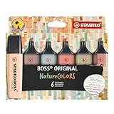 STABILO - Textmarker - BOSS ORIGINAL NatureCOLORS - 6er Pack - beige, warmgrau, grünerde, siena,...