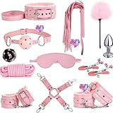 ZeeKoug Neuheit 12 StüCk Leder Multipurpose Pilates Training Set (Pink), Indoor HüFte Und...