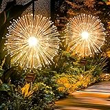 Solarlampen für Außen Garten, 2 Stück 150 LED Warmweiß Gartendeko Solarleuchten für Außen 8...