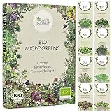 Microgreens Samen Set: 8 Sorten BIO Sprossen und Mikrogrün Saatgut im Microgreens Starter Set –...
