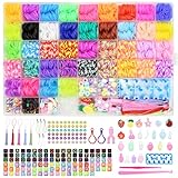 AOKITO 3800 Loom Bänder Set für Kinder, 40 Farben DIY Gummibänder mit Perlen Haken Charms und...