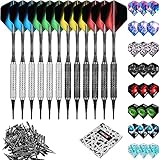 CyeeLife 12 Stück Soft Dartpfeile 16 Gr. mit PVC Schäften+Extra Dart Spitzen+36...