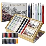 GC QUILL Kalligraphie Stifte Set, 7 Kalligraphie Füllfederhalter mit verschiedenen Federn und 40...