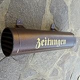 Naturholz-Schreinermeister Zeitungsrolle aus Metall Farbe: Kupfer/Bronce/Braun Hammerschlagoptik mit...