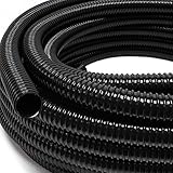 Wiltec Flexibler Förderschlauch 10m Spiralschlauch 32mm (1 1/4') schwarz mit Verstärkungsspirale...