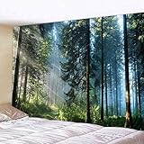 Naturer Wald Wandteppich 180x230 Baum Sonnenaufgang Tapestry Landschaft Dschungel Wandbehang...