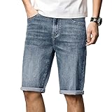 Generisch Jeans Latzhose Herren Lässige, locker sitzende Jeansshorts für Herren im Retro-Look...