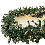 XXL Weihnachtsbeleuchtung Girlande beleuchtet Tannengirlande 100 LED Lichterkette 810 cm Weihnachten...