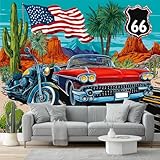 Fototapete 66 Highway 1 Amerikanisches Auto Vlies Tapeten 200 x 140 cm Moderne Wandtapete...