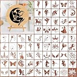 OOTSR 64stk Bastelschablonen mit Feen,7.6cm Wiederverwendbar Kunststoff Zeichenschablonen...