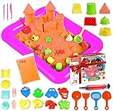 TALENTOYS Set Box 1000G + 27 Zubehör Magic Sand für Kinder 3 4 5 Jahre Zaubersand Kinetischer Sand...