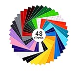 48 Stück Vinylfolie Plotter - Selbstklebende Plotterfolie Vinyl in 20 verschiedenen Farben 30.5x25...