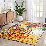 VI11-5 Viva Rebhuhn Moderner abstrakter Teppich mit bunten Punkten Modern 3'3' x 5' multi