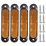 Gebildet 4 Stück Bernstein 12V-24V Frontseitenmarkierung 27 LED Anhänger LKW, Hintere LED...