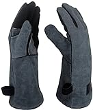 APOGO Ofenhandschuhe Backhandschuhe Grillhandschuhe 1 Paar Leder Grill Handschuhe 41x15X1.5cm...