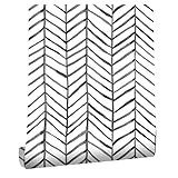 myforHD Selbstklebend Tapete Möbelaufkleber Moderner Verdickt Wandpapier 44cmX300cm Streifen Tapete...