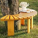 Gartenbank aus Holz, halbrunde Sitzgelegenheit für Park, Hof, Veranda, Rasen,...