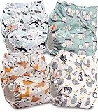 Littles and Bloomz FLP2-0406 Windel, wiederverwendbar, Standard-Popper, 4 Windeln