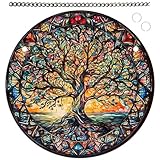 Buntglasfenster hängen, 6x6 Zoll farbenfrohe Baum Acryl -Sonnenfänger, einfaches hängendes...