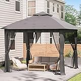 UDPATIO Pavillon 3.3 x3.3 M Faltpavillon Zelt Instant Patio Gazebo Wasserdicht Stabil Winterfest mit...