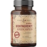 Montmorency Kirsche Kapseln – 180 Kapseln – 1200 (50:1) mg pro Tagesdosierung - Vegan - Frei von...