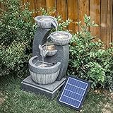 BTGGG Solarbrunnen für Draußen, 4-Stufiger Solar Springbrunnen für Außen, Solar Gartenbrunnen,...