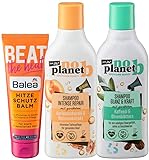 Balea x no planet b 3er-Set Haarpflege: Hitzeschutzbalm BEAT THE HEAT (125 ml) + Shampoo INTENSE...