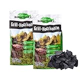 BIOGRILL Grill Holzkohle 2,5 kg aus Buche/Eiche/Esche – BBQ Kohle für Holzkohlegrill, Steakhouse...