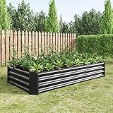 FOUBAM Hochbeet Metall,Hochbeet Garten Pflanzkübel Blumenkasten 180x91x30cm Pflanzkasten Terrassen...