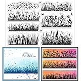 GLOBLELAND Gras Klare Stempel Für Die Kartenherstellung Dekorative Wildblumen Blätter Und Blumen...