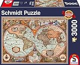 Schmidt Spiele 58328 Antike Weltkarte, 3000 Teile Puzzle, Bunt