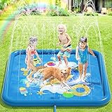 Peradix Splash Pad,170CM Sprinkler Wasser-Spielmatte Anti-Rutsch Splash Play Matte Sommer Outdoor...