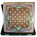 Sammelung von Backgammon-Schachbretter, Handgefertigt aus Holz mit Intarsien-Design & handbemalt mit...