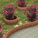 [en.casa] Palisade Flieden Holzzaun mit Pfosen 150x30cm Gartenpalisade aus Kiefernholz Rasenkante...