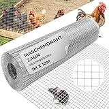 STREND PRO Maschendrahtzaun | Geschweißt - Verzinkt | 1m x 10m | 0,8 mm, 12,7x12,7mm |...