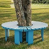 Gebogene Holz-Gartenbank – solide Lattenroste, fächerförmige Outdoor-Sitzgelegenheit,...