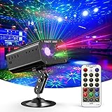 Gvoo partylicht discokugel, Sound Aktivierte Party Light LED Bühnenprojektor 6 Farben 24 Muster mit...