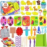 VIPNAJI Knete Dough Set für Kinder, 45 Stück Knetwerkzeug Teig Plastilin Werkzeuge, Knete Zubehör...