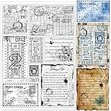 GLOBLELAND Vintage Label Klare Briefmarken für DIY Scrapbooking Dekor Retro Label Hintergrund...